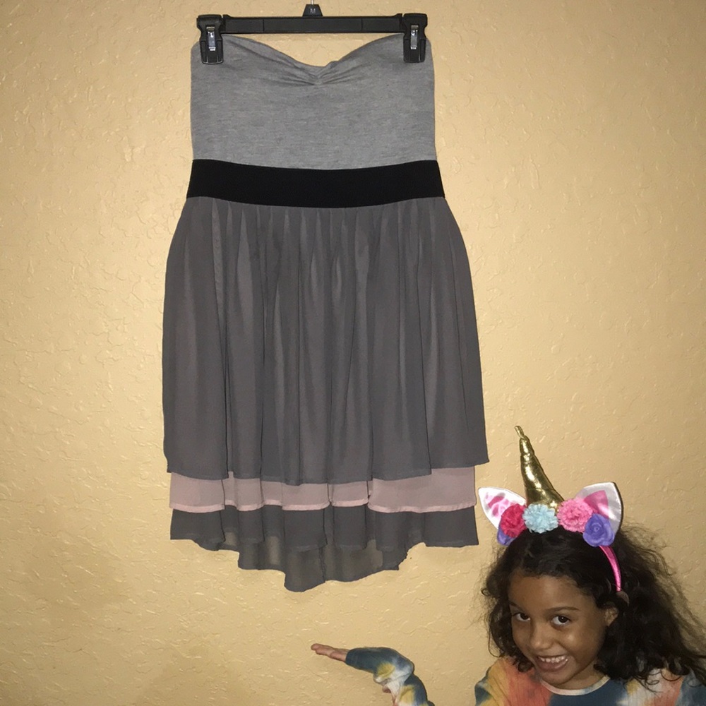 Vintage Wet Seal strapless chiffon dress Large